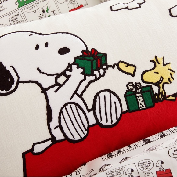 Pottery Barn Snoopy & Woodstock Holiday Gifting Peanuts Lumbar Pillow Cover 🎁 - Picture 4 of 16